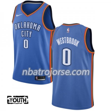Barn Oklahoma City Thunder Tröja Russell Westbrook 0 Nike 2017-18 Blå Swingman Barn Oklahoma City Thunder Tröja Russell Westbrook 0 Nike 2017-18 Blå Swingman